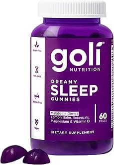Dreamy Sleep Gummy - 60 Count - Melatonin, Vitamin D, Magnesium, and Lemon Balm Extract - Gelatin-Free, Gluten-Free, Vegan & Non-GMO 1