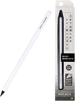 SUN-STAR Metacil Everlasting Metal Pencil, Inkless & Infinity, 2H Black Lead - White, S4541138 (with Authentic Hologram)