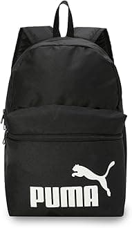 Puma Unisex-Adult PHASE Backpack, Black (9227701) – Versatile Everyday Backpack with Spacious Main Compartment, Padded Straps, Sleek Design & Iconic Branding