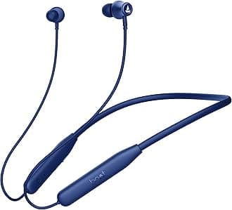 Rockerz 111, 40H Battery, Dual Pair, ENx Tech, Low Latency, Fast Charge, IPX5, Stream Ad Free Music via App Support, Bluetooth Neckband, in Ear Wireless with Mic Earphones (Deep Blue)