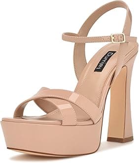 Dumjey Platform Heels for Women Chunky High Heel Sandals with Ankle Strap, Open Toe Dress Shoes for Work Party Evening Wedding