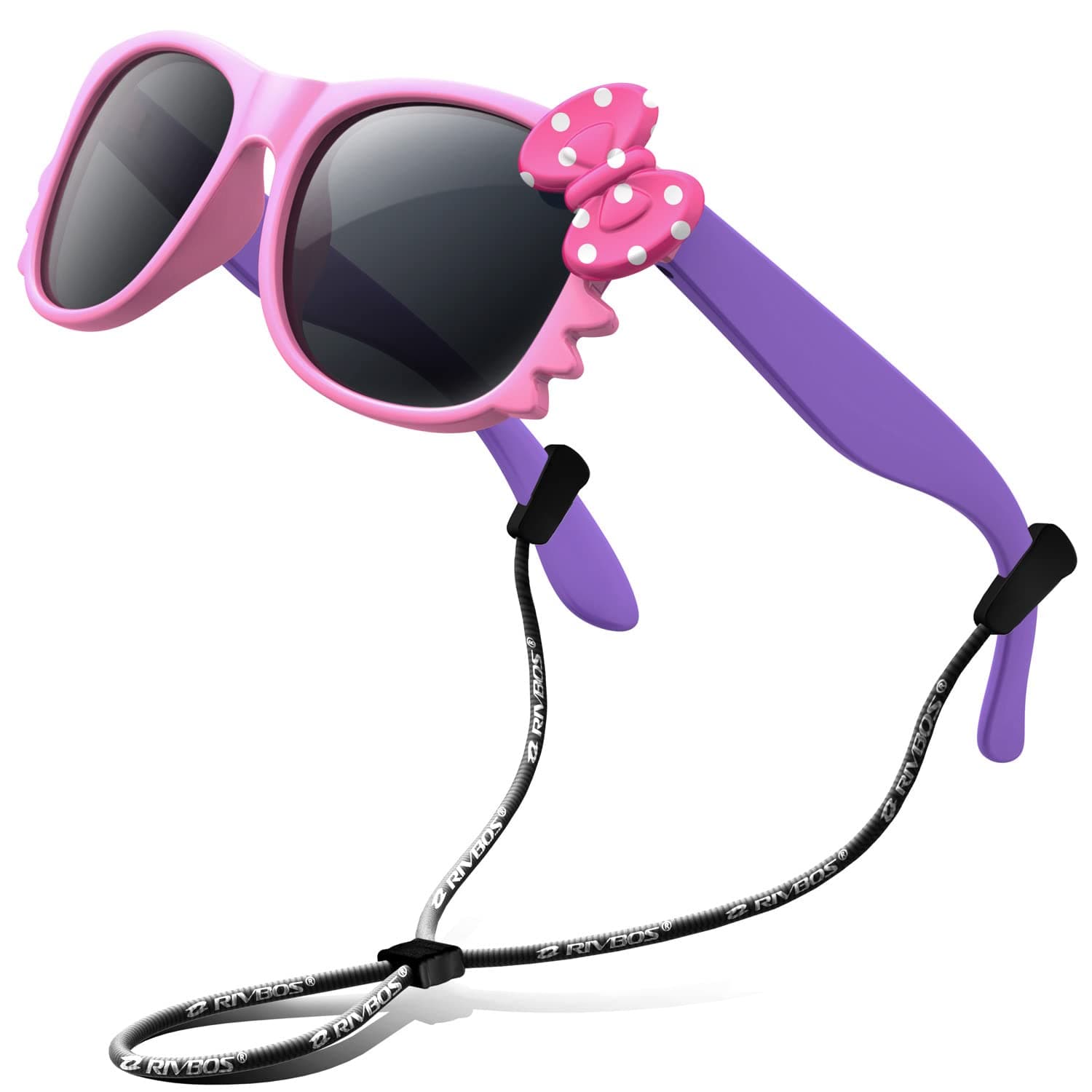 - Kids Sunglasses for Girls Boys with Strap Polarized UV Protection Flexible Rubber Shades RBK002