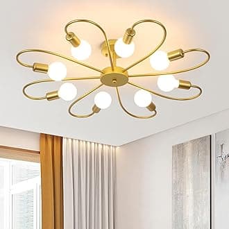 Avior Low Height Ceiling Chandelier Light for Living Room, Jhumar for Bedroom, Jhoomar for Drawing Room, Restaurant Lamps and Hotels (Yellow Gold)