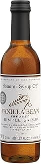 Sonoma Syrup Co. Vanilla Bean Infused Simple Syrup 12.7 fl oz | for Coffee, Tea, and Baking | Hand Crafted in the USA