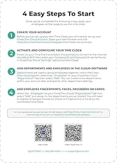 ANVIZ Time Clocks for Employees Small Business - CX2 Fingerprint Biometric Clock in and Out Machine - Finger Scan + RFID + Pin Punching in one, with Professional Cloud Software (0 Monthly Fee), Black