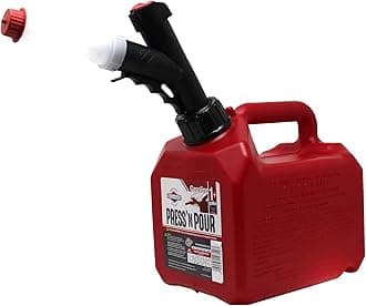GARAGE BOSS GB310 Briggs and Stratton GarageBoss Press 'N Pour 1+ Gallon Gas Can, Red