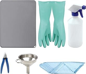 Resin Printer Accessories Tool Kits, Silicone Pad, Stainless Steel Resin Filter, Multi-Function Water Bottle, Fish Scale Cloth, Golves, Plastic Nipper for Cleaning and 3D Printing