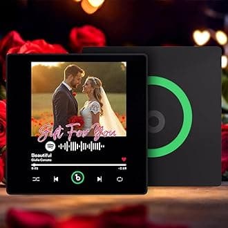 Custom Music Fridge Magnet Personalized Anniversary Wedding Gifts for Couples Women Men Customized Spotify Song Music Player Photo Magnet for Refrigerator, Mothers Day Birthday Gifts for Mom