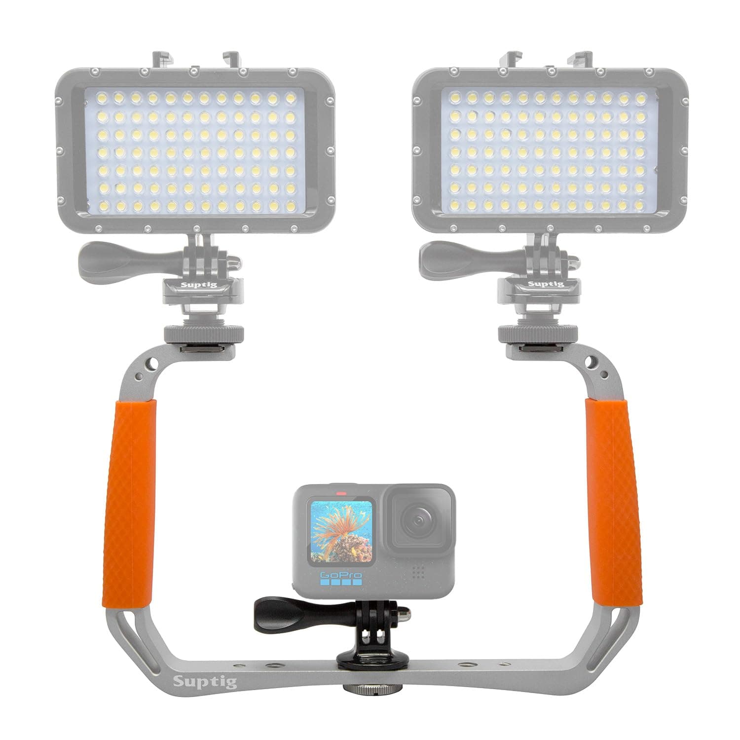 Suptig Dive Rig, Diving Gear Action Camera Rig Compatible for Gopro Hero 13 12 11 10 9 8 7 6 5 4 3 2, Gopro Max2, DJI Osmo, Insta 360, Akaso, Olympus TG, Phone and More Action Camera