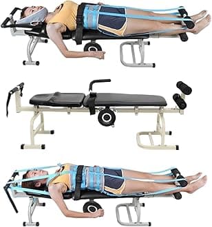 Multifunctional Cervical Spine Stretcher Traction Spine Cervical Massage Traction Bed Back Stretch Bench Body Stretching Device Bench for Relieving Body Aches and Pains