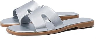 Stratuxx Kaze Open Toe Flat Dress Sandals Womens Slide Comfortable Summer Black, White, Tan Sandals for Women