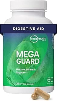 Microbiome Labs MegaGuard Gut Health Supplements - Ginger Root, Licorice Root & Artichoke Leaf Extract to Support Digestive Health & Occasional Gas - for Women, Men & Kids 8+ (60 Capsules)