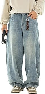 Mens Baggy Straight Leg Jeans Y2k Hip Hop Denim Wide Leg Pants Skateboard Pants Fashion Jeans Vintage Streetwear