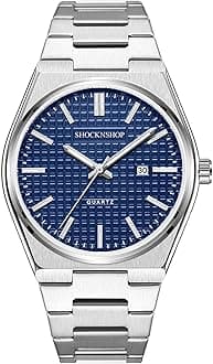 Silver Date Stainless Steel Strap Analog Watch for Men & Boys -WCH106