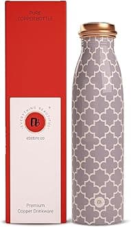 EB-Everything Beautiful Printed Pure Copper Water Bottle 1 ltr Capacity Tamba 1 Litre Yoga Bottles For Drinking At School Home Office For Kids Boys Girls Men & Women by ebstore (Smooth Grey)
