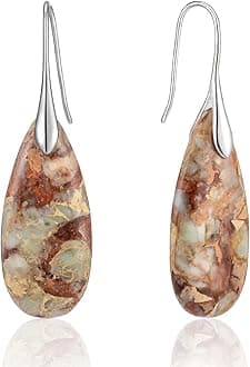 SELOVO Stone Fishhook Dangle Drop Earrings Statement Earrings for Women Stone