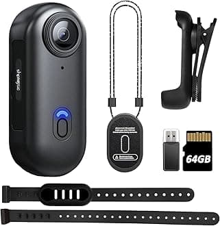 SHPTDJTIC 4K Body Camera, Thumb Size Cam,Wearable Camera with 360°Rotatable Clip & Magnetic Clip,120 Minutes for Recording,Take for Lecture, Traveling,Pet Walking,Outdoors Activities (4K-Basic-64G)