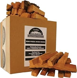 Mini Pizza Oven Wood 6 Inch Firewood Pizza Logs Naturally Cured White Oak Hardwood for Portable Wood Pizza Ovens 750 Cubic Inches, Approximately 12lbs (Cherry)
