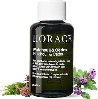 - HORACE Patchouli & Cedar Beard Oil for Men - Conditioner with Argan Oil - Gentle Beard Care for All Skin Types - Woody, Aromatic Scent, 30 ml