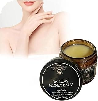 Organic Grass-Fed Beef Tallow Balm with Raw Honey,Handmade All-Natural Beef Tallow Skin Care Whipped Beef Tallow and Honey Balm, Unscented Grass Face Moisturizer Cream for Women (geruchlos)