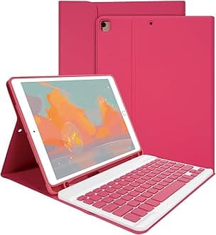 LAMA for iPad 10.2 inch 9th 8th 7th Generation Keyboard Case, Detachable Wireless Keyboard with Case and Pencil Holder for iPad Air 10.5 inch (3rd Gen)/iPad Pro 10.5 inch, Watermelon Red