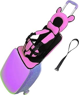 Toddler Travel Suitcase Seat with Anti-Slip Rope, Pink Color, Ride on Suitcase for Kids, Ride Luggage Vest for Babies (Suitcase not included)