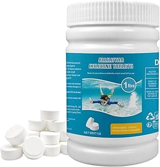1LB Chlorine Tablets for Swimming Pool, Chlorine Tablets for 1 inch Tub, Suitable for Swimming Pools Spas and Hot Tubs Fountain, Water Park Bathtub, Multifunctional Pool Clean Tablets (25PCS)