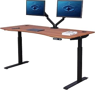 ApexDesk Elite Pro Series 60" x 27" Electric Height Adjustable Stand up Desk, Sit Stand Home Office Desk, Computer Desk - Curved Apple