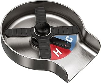 HGN Kitchen Sink Hot and Cold Glass Rinser,Temperature Adjustable Metal Cup Washer for Kitchen Sinks,Kitchen Sink Accessories,Brushed Nickel