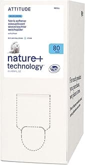 ATTITUDE Liquid Fabric Softener Refill, Plant-Based & Vegan, HE Compatible, Naturally Derived, Wildflowers Scent, 80 Loads, 67.6 Fl Oz