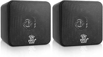 Pyle Home PCB4BK 4-Inch 200-Watt Mini Cube Bookshelf Speaker (Black) (Pair)