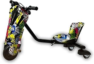 36V Mini Drift Scooter for Kids | Electric Ride-On with 360° Drift Action, LED Lights, Music & Stylish Designs | Durable, Safe, and Fun for Boys & Girls Ages 5-10 (Black Lightning)