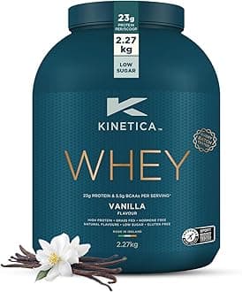 Sports Whey Protein Powder - Vanilla, 2.27 Kg, 76 Servings | 23g Protein, 5.5g BCAA Amino Acid & 4.32g Glutamine | Recovery Shake for Optimum Nutrition | WADA & Informed Sport Approved