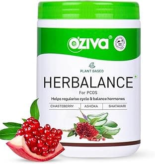 Plant Based HerBalance for PCOS | PCOS Supplement for Women for Hormonal Balance & Better Menstrual Cycle | PCOS Drink with Inositol, Shatavari,Chasteberry, Ashoka Certified Clean & Vegan, 250g