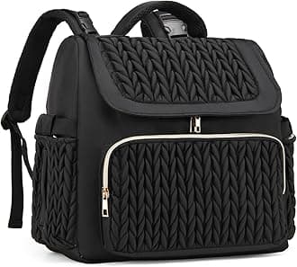 Awanhe Diaper Bag Backpack, Baby Bag with Changing Pad, Travel Waterproof Diaper Bag Tote, Newborn Essentials Must Haves, Luxury baby shower gifts for boys & Girls, Black