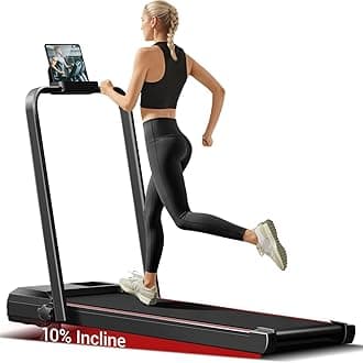Folding Treadmill with 15% Incline, 4 in 1 Under Desk Walking Pad Foldable 8KM/H for Home Office, 2.5 HP Motor Portable Treadmill for Jogging/Running with Remote Control & LED Display, 300LBS Capacity