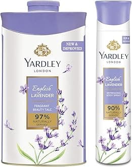 Yardley English Lavender Body Spray, 150ml & English Lavender Perfumed Talc for Women, 250g