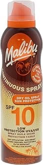 Sun SPF 10 Continuous Dry Oil Spray for Tanning with Shea Butter Extract, Moisturising Tanning Oil Mist, Water Resistant, 175ml