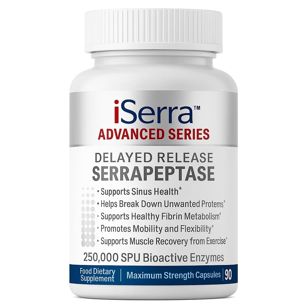 iSerra 250,000 SPU Serrapeptase 90 Capsules