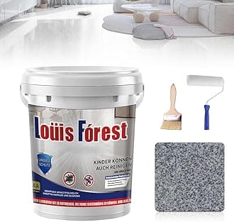 Louis Forest Epoxy Floor Paint, High-Gloss Marble Finish, Waterproof, Water-Based Epoxy Coating for Concrete and Garage Floors, Suitable for Both Interior and Exterior Applications (Dark Gray)