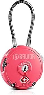 Savior Equipment Quality TSA-Approved 3-Digit Combination Cable Travel Luggage Locks for Rifle Bag Firearm Gun Case Accessories Ammo Boxes Outdoor Storage, Poison Pink, 1-Pack