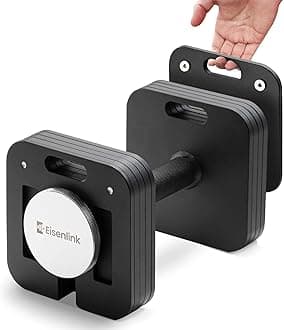 Adjustable Dumbbell 4-20kg Weight Set - Adjustable Dumbbell Set with Anti-slip Handle 2kg Increments Innovative Easy Safe Locking Mechanism for Home Gym Fitness (1×20kg)