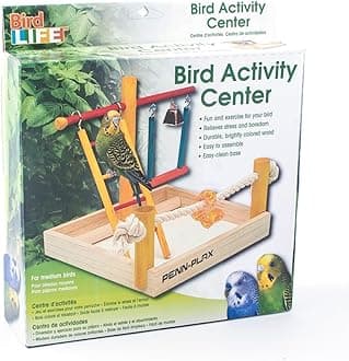 Penn-Plax Bird Life Wooden Playpen – Perfect for Parakeets, Lovebirds, and Parrotlets – Small