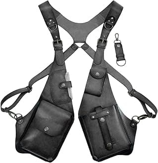 Hidden Underarm Shoulder Bag Shoulder Pouch Crossbody Bag Backpack Wallet Pocket for Hiking Travel Steampunk Costume Parties, Style C Black