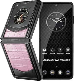 VERTU IRONFLIP Alligator Skin Flip Cell Phone, Unlocked Android 5G Smartphone, One-Hand Control, 50MP Camera, 12G +512G, Dual SIM, 6.9" 120Hz OLED Display, 65W Fast Charge (Rose Pink)