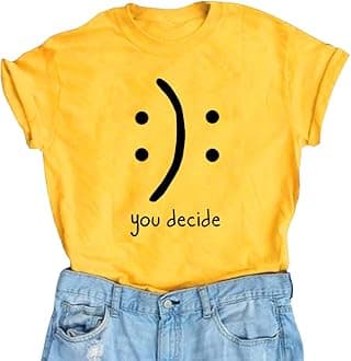 BLACKMYTH Women's T-Shirts Cotton Funny Graphic Design Casual Short Sleeve Top Tees