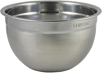 Small Stainless Steel Mixing Bowl 1.5 Quart Metal Mixing Bowl with Rounded Lip for Easy Pour and Nesting Storage, Dishwasher Safe Quart Metal Bowl for Baking Mixing and Cooking Prep