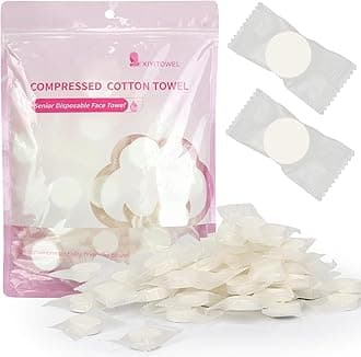 Classycoo Compressed Towel 50 Pack Mini Tablets Disposable Portable Face Towel Cotton Coin Tissue for Travel, Camping, Hiking, Sport, Beauty Salon, Home Hand Wipes, Outdoor Activities(Pink, Thick)