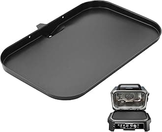 Griddle Plate for Ninja Woodfire Pro XL Grill OG800, OG900 Series - Heavy-duty Non-Stick Griddle Pan with Oil Hole - Rectangular Griddle Accessory - Black