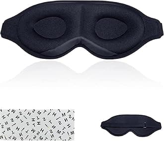 THMINS Sleep Eye Mask for Men Women, 3D Contoured Cup Sleeping Mask & Blindfold, Concave Molded Night Sleep Mask, Block Out Light, Soft Comfort Eye Shade Cover for Travel Yoga Nap, Black